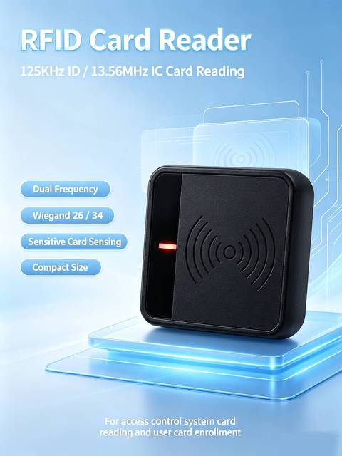 IP65 Waterproof RFID Card Reader Dual Frequency Wiegand 26/34 Output Proximity Card Reader for Door Access Control System