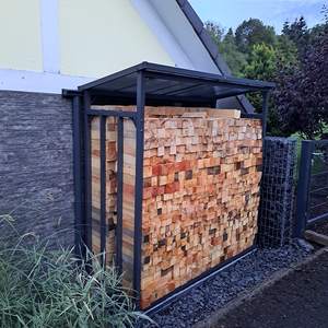 Rack à bois Outdoor185 X 70X185cm,2.4 M³/3.5 SRM Capacité de charge Abri en bois Rack à bois extérieur avec housse de protection - Product Image 5