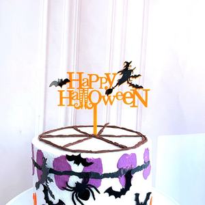 Decoración <span class=keywords><strong>de</strong></span> tartas para fiesta <span class=keywords><strong>de</strong></span> Halloween, decoración <span class=keywords><strong>de</strong></span> tartas con temática <span class=keywords><strong>de</strong></span> murciélago naranja negro, <span class=keywords><strong>bruja</strong></span> fantasma - Product Image 4