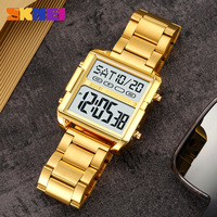 Jam Tangan Pria SKMEI 2299 30M Tahan Air, Tali Baja, Casing PC, Layar Digital, Gaya Dewasa