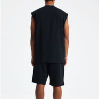 Camiseta sin mangas para hombre, 100% algodón, tejido de punto, 300g, peso pesado, corte holgado, lisa para estampar, venta al por mayor
