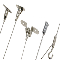 Kit de suspension pour panneaux suspendus avec câble en acier de sécurité et pince de fixation, finition nickelée