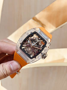 Reloj Mecánico con Correa Naranja y Caja Transparente, el Más Vendido del 2025, Resalta tu Estética Única, Reloj Mecánico de Lujo - Product Image 2