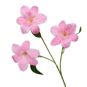 Fleurs de lys artificielles en soie rose, décoration de mariage, décoration de la maison, accessoires de photographie - Product Image 1