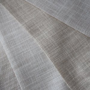 Rollo de tela de cortina de velo transparente de microfibra 100% poliéster, estilo lino liso, de terciopelo tejido de lujo al por mayor para sala de estar, personalizado - Product Image 3