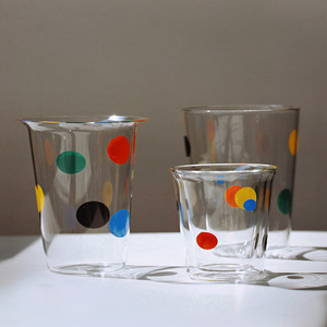 Vendita calda colorata tazza di vetro <span class=keywords><strong>a</strong></span> <span class=keywords><strong>pois</strong></span> alta tazza di vetro borosilicato tazza di caffè Latte tazza di vetro - Product Image 6
