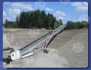 Lona de goma, grava redonda, máquina móvil, entrada de piedra, cinta transportadora de transporte con tolva - Product Image 6