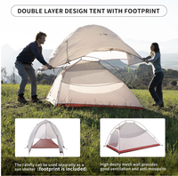 Carpa de Camping Ultraligera Plegable de Doble Capa para las Cuatro Estaciones, Tipo Domo para 2 Personas, Impermeable 4000mm, Equipo de Camping para Exteriores