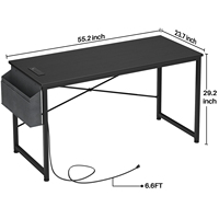 Escritorio de Computadora Moderno y Resistente para Oficina, Portátil, de MDF y Metal, con Almacenamiento para Sala de Estar, Ecológico, Multifuncional, para Juegos y Escritura