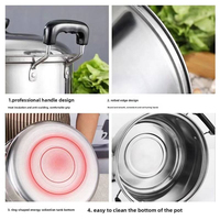 Ensemble de casseroles profondes en acier inoxydable de style américain 16-24 cm 18-26 cm, batterie de cuisine avec couvercles pour la maison, les restaurants et les hôtels