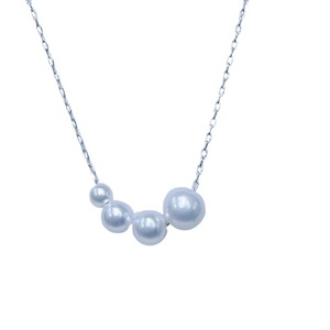 Collier polyvalent classique en perles d'eau douce naturelles de 3 à 7 mm, rondes, impeccables, avec un fort dégradé de lumière, en argent pur, nouveau et élégant - Product Image 5