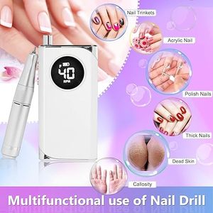 40000RPM Electric Portable File Kit Coreless <b>Nail</b> Drill Machine, Professional <b>Nail</b> Drills for Acrylic <b>Nails</b> - Product Image 3