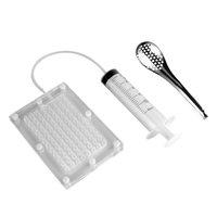 Fabricant de caviar en acier inoxydable 96 trous avec tube et cuillère, design minimaliste écologique pour la cuisine moléculaire
