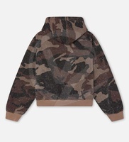 Sweat-shirts tactiques déchirés à capuche pour hommes, tendance, en coton texturé, imprimé camouflage, avec logo, style décontracté