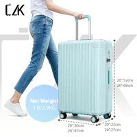 Valise ultra-légère de cabine 20 pouces/1,8 kg 26 pouces/2,9 kg, construction PC ultra-légère, rembourrage intérieur en duvet de qualité supérieure, durable