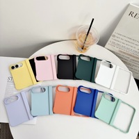 Coque ultra-fine de couleur unie pour iPhone Duo, protection complète de la charnière, antichoc, couleur bonbon