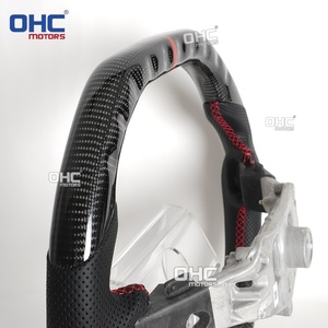 Volante de Fibra de Carbono Real para Dodge Charger Challenger <span class=keywords><strong>Durango</strong></span> 2011 2012 2013 2014, Diseño Plano Superior e Inferior, Envío desde Almacén <span class=keywords><strong>en</strong></span> EE. UU. - Product Image 2