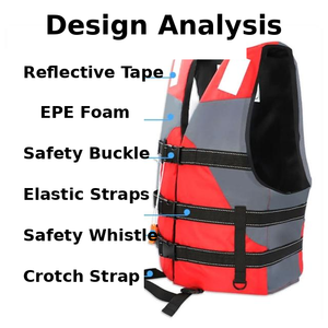 Gilet de sauvetage <span class=keywords><strong>en</strong></span> tissu Oxford à haute flottabilité avec sangles réglables pour la patrouille nautique et l'entraînement PFD - Product Image 5