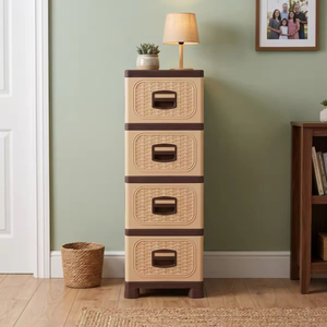 New Durable Mobile 4 Drawer Plastic Modern Storage Cabinet Large Capacity <b>File</b> <b>Organizer</b> Chest for Office Home Bedroom - Product Image 5