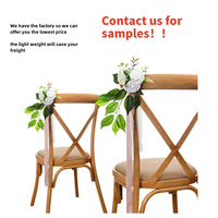 Décoration de chaise de mariage en soie avec fleurs artificielles pour cérémonie, fête, remise de diplôme et événements de Thanksgiving