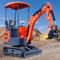 Excavator Mini Crawler Gaohong 1,2 Ton Sistem Hidrolik Penuh dengan Motor & Gear Bosch Rexroth, Konstruksi Kompak