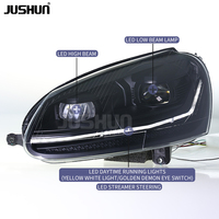 Phares de voiture JUSHUN pour Volkswagen Golf 5 03-11, phares à LED à double lentille, phares de projection, DRL jaunes et blancs