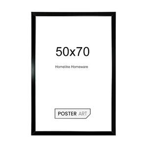 Cadre photo en bois MDF noir moderne et tendance de 50 x 70 cm, très vendu en Allemagne, adapté à la suspension murale et au placement sur un bureau - Product Image 2