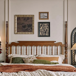 Juego de Muebles para <span class=keywords><strong>Dormitorio</strong></span>, Estilo Moderno Americano, Cama Moderna, Estructura de Cama de Madera Resistente Tamaño Queen para <span class=keywords><strong>Dormitorio</strong></span> Familiar - Product Image 5