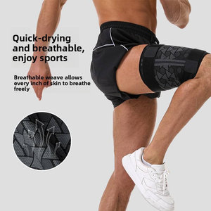 Nylon Jacquard <strong>Thigh</strong> <strong>Support</strong> with Adjustable Compression Straps, Knitted Leg Sleeve - Product Image 2