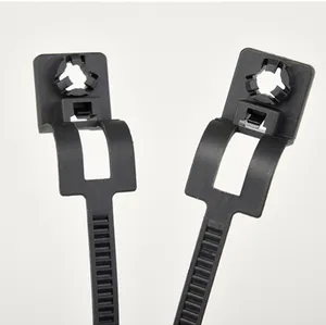 Correas de brida de alambre de nailon para coche, Clips de montaje de presión, abrazaderas fijas de sujeción, correa de cremallera, Brida de plástico autoblocante