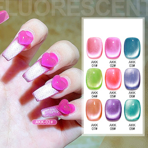 Esmalte de <span class=keywords><strong>uñas</strong></span> fluorescente para belleza de <span class=keywords><strong>uñas</strong></span>, esmalte de <span class=keywords><strong>uñas</strong></span> en Gel fluorescente de colores neón rosa, cristal de ojo de gato, 15ml - Product Image 5