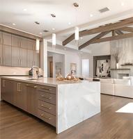 Kejia Comptoir de cuisine en pierre de marbre Table d'îlot de cuisine de luxe Armoires de cuisine modernes modulaires laquées brillantes