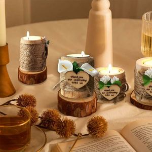 Wooden Tea Lamp Candle <b>Holder</b> Rack for Home Decor Weddings Parties Birthdays Dining Tables Valentine's Day - Product Image 4