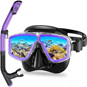 Máscara de Snorkel con Snorkel de Punta Seca, Antivaho, de Silicona, Equipo de Buceo, Talla Única - Product Image 3