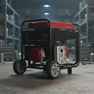 Generador Diésel de <span class=keywords><strong>6kW</strong></span>, Trifásico, 230V, Refrigerado por Aire, de Bastidor Abierto, con Protección de Bajo Nivel de Aceite y Ruedas - Product Image 3