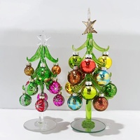 Mini ornements d'arbre de Noël en verre cristal pour la décoration de la maison et la collection de jouets
