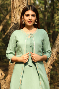 Elegante vestido de traje Chanderi para ocasiones festivas, vestido Chanderi - Product Image 2
