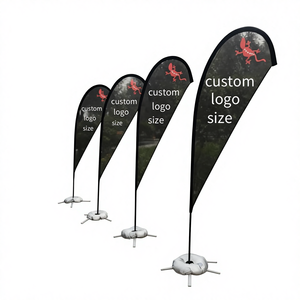 Expédition rapide, kit de mât de drapeau à plumes personnalisé en usine, piquet de sol, bannières en forme de larme, <span class=keywords><strong>promotion</strong></span>, publicité extérieure, plage, vente en gros - Product Image 1