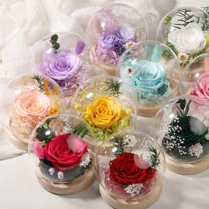 Caja de Regalo con Flor <span class=keywords><strong>Eterna</strong></span> Hecha a Mano, Tira de Cobre, Cubierta de Vidrio, Flor Real, Flores Preservadas, Cúpula de Vidrio con <span class=keywords><strong>Rosa</strong></span> para el Día de San Valentín - Product Image 6