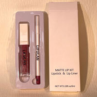 Kit de rouge à lèvres et crayon à lèvres pigmentés minéraux végétaliens 2 en 1 de haute qualité, finition mate à la mode, brillant à lèvres personnalisé à la vitamine C 5g