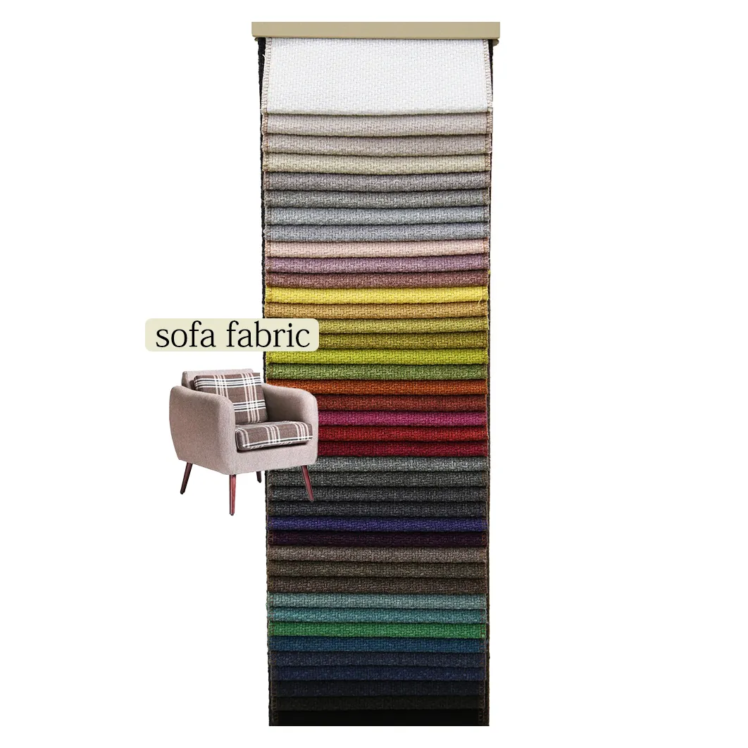Tela de aspecto de lino para decoración del hogar 100% tela de sofá de poliéster para muebles textiles
