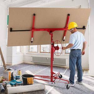 11 'pannello del muro a secco sollevatore di costruzione con chiusura a chiave martinetto con rotolamento ruota del muro a secco strumento di sollevamento del muro a secco per la costruzione di cartongesso - Product Image 5