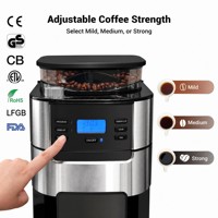Cafetière à filtre 10 tasses avec moulin à café intégré
