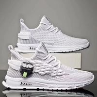 Nouvelles baskets décontractées pour hommes, style sportif, à lacets, en maille souple respirante, semelle extérieure en caoutchouc, à rayures, modèle Coconut, tendance mode Joker, noires