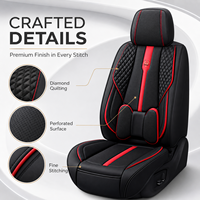 AUTOALL Housses de Sièges de Voiture Universelles en PVC de Luxe 5 Places pour Ssangyong Rexton pour Renault Duster Vw Golf 7 Mazda
