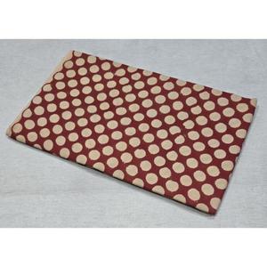 <b>Red</b> Cotton Fabric Bagru Kalamkari Block Print Beige Polka Dot Pattern 43/44 Inches Width - Product Image 3