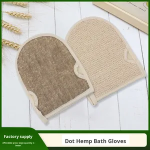 Accessoires <span class=keywords><strong>de</strong></span> bain en loofah double face à base <span class=keywords><strong>de</strong></span> plantes fournis par le fabricant, éponges <span class=keywords><strong>de</strong></span> bain en microfibre <span class=keywords><strong>de</strong></span> chanvre, gants exfoliants simples - Product Image 2
