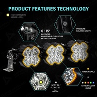 Barre lumineuse LED modulaire connectable incurvée de 22/32/37/42/47/52 pouces, DRL ambre pour camion, Jeep, UTV, pare-chocs, barre de toit, Navara 4x4, tout-terrain