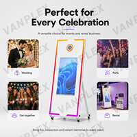 Cabina de Fotos Inteligente con Espejo Mágico de 65 Pulgadas, Pantalla Táctil de 32/43 Pulgadas, Cabina de Selfies para Eventos, Bodas, Fiestas, Negocios, Stock en EE. UU.