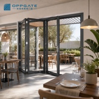 Porte patio pliante en aluminium thermolaqué et porte pliante à ouverture intérieure, prix usine pour portes pliantes de cuisine pour projets